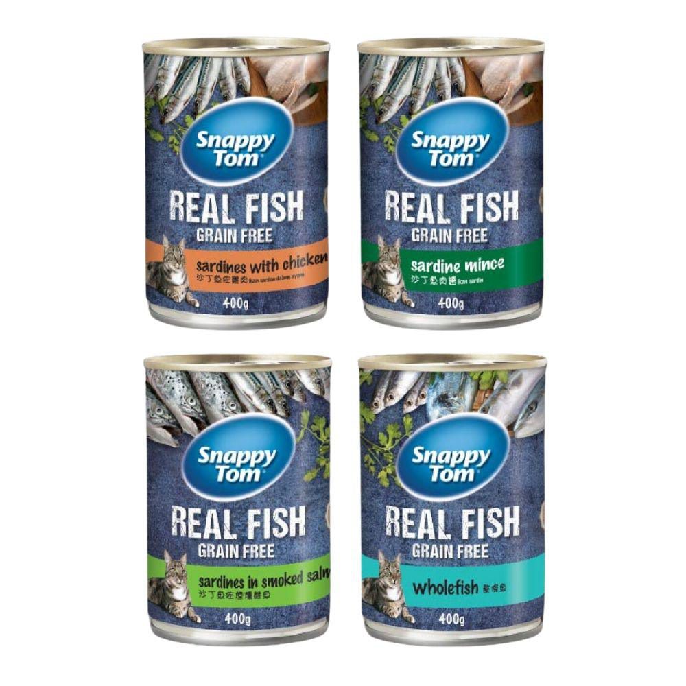 Pate Cho Mèo Snappy Tom Real Fish Lon 400g